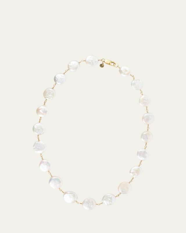 14k Gold Fill Sundown Necklace With Pearls, 18"L